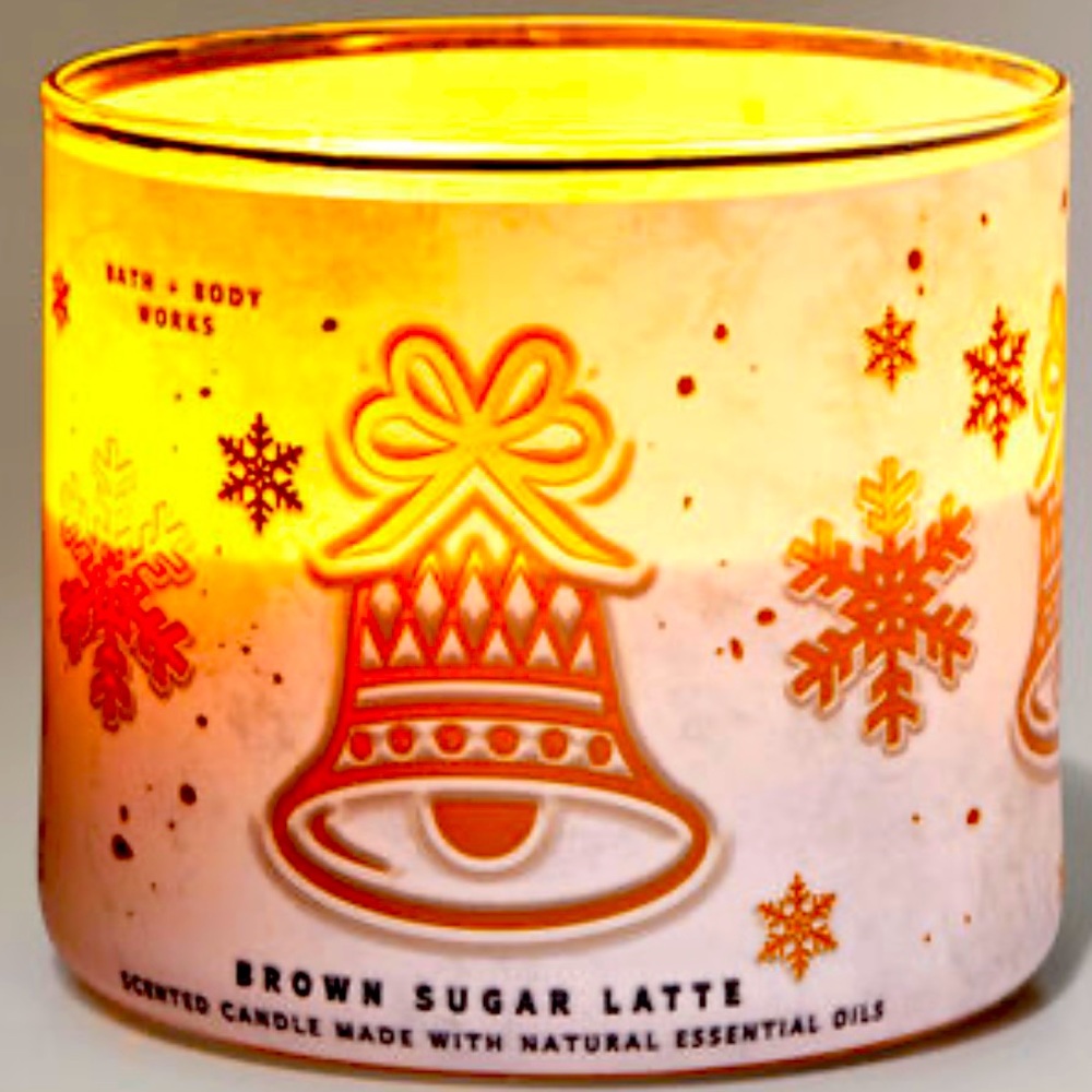 BATH AND BODY WORKS brown sugar latte 3 wick candle